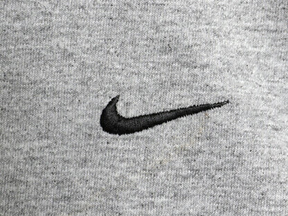 00s ナイキ スモール スウッシュ 刺繍 半袖 Tシャツ メンズ XL オールド コットン ワンポイント シンプル カットソー 大きいサイズ グレー