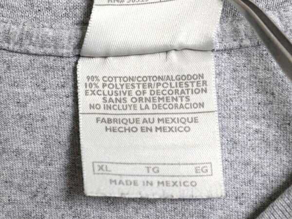 00s ナイキ スモール スウッシュ 刺繍 半袖 Tシャツ メンズ XL オールド コットン ワンポイント シンプル カットソー 大きいサイズ グレー
