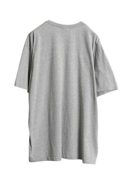 00s ナイキ スモール スウッシュ 刺繍 半袖 Tシャツ メンズ XL オールド コットン ワンポイント カットソー シンプル 大きいサイズ グレー