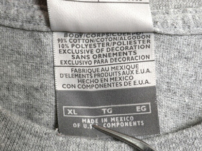 00s ナイキ スモール スウッシュ 刺繍 半袖 Tシャツ メンズ XL オールド コットン ワンポイント カットソー シンプル 大きいサイズ グレー