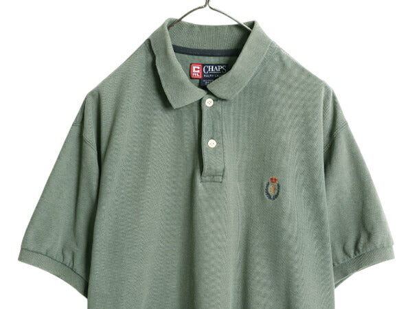90s チャップス ラルフローレン 鹿の子 半袖 ポロシャツ メンズ L / 古着 オールド ポロ 半袖シャツ ヘビーウェイト コットン ワンポイント