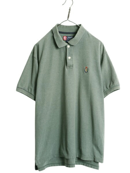 90s チャップス ラルフローレン 鹿の子 半袖 ポロシャツ メンズ L / 古着 オールド ポロ 半袖シャツ ヘビーウェイト コットン ワンポイント