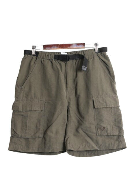 US企画 ノースフェイス カーゴ ショートパンツ メンズ L / 古着 アウトドア ナイロン ショーツ 短パン ワンポイント シンプル 無地 カーキ