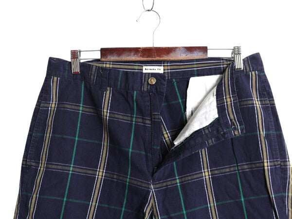 00s オールド ギャップ チェック コットン ショートパンツ メンズ 35 / 旧タグ ショーツ ノータック 薄手 短パン マルチカラー バミューダ