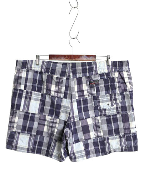 90s ポロスポーツ ラルフローレン パッチワーク ショートパンツ メンズ L オールド ポロ チェック ショーツ 海パン 短パン 水陸両用 スイム