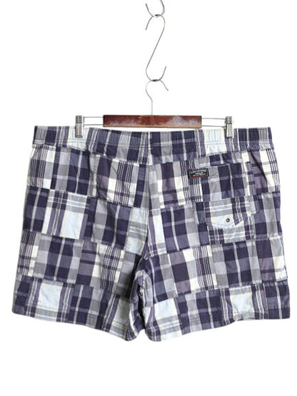 90s ポロスポーツ ラルフローレン パッチワーク ショートパンツ メンズ L オールド ポロ チェック ショーツ 海パン 短パン 水陸両用 スイム