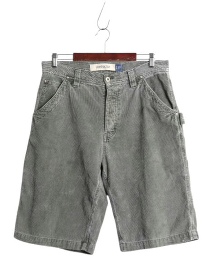 00s オールド ギャップ コーデュロイ ペインター ショートパンツ メンズ 34 古着 オールド ショーツ 短パン 細畝 コットン ノータック 無地