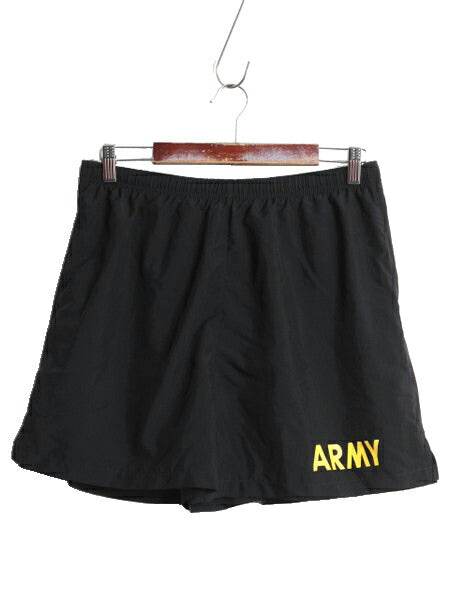 米軍実物 US ARMY アーミー ナイロン トレーニング ショートパンツ メンズ M ミリタリー ショーツ 短パン 海パン 水陸両用 インナー付き 黒