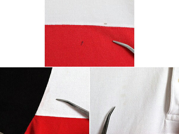 90s ■ ポロスポーツ ラルフローレン ボーダー 鹿の子 半袖 ポロシャツ メンズ XL / 90年代 オールド POLO SPORT ポロ カノコ 半袖シャツ