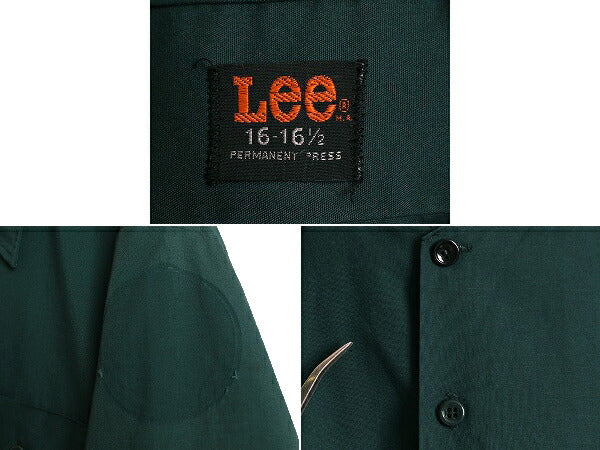 70s USA製 ■ リー 半袖 ワーク シャツ メンズ L 程 / 70年代 LEE ビンテージ 無地 ポケット付き 半袖シャツ ノーアイロン PERMANENT PRESS