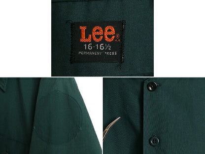 70s USA製 ■ リー 半袖 ワーク シャツ メンズ L 程 / 70年代 LEE ビンテージ 無地 ポケット付き 半袖シャツ ノーアイロン PERMANENT PRESS