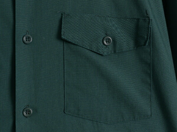 70s USA製 ■ リー 半袖 ワーク シャツ メンズ L 程 / 70年代 LEE ビンテージ 無地 ポケット付き 半袖シャツ ノーアイロン PERMANENT PRESS