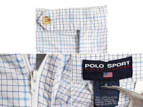 90s ■ ポロスポーツ ラルフローレン チェック 2タック ショートパンツ 4 レディース S 程 / 古着 90年代 POLO SPORT ポロ ショーツ 短パン