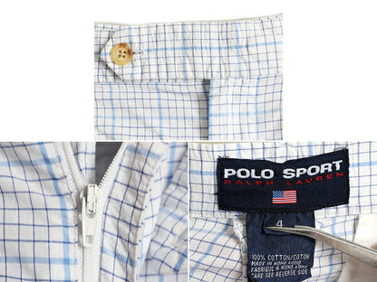90s ■ ポロスポーツ ラルフローレン チェック 2タック ショートパンツ 4 レディース S 程 / 古着 90年代 POLO SPORT ポロ ショーツ 短パン