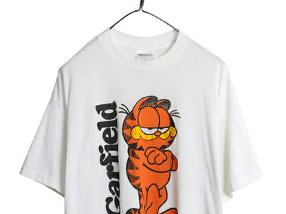 90s USA製 ガーフィールド プリント 半袖 Tシャツ メンズ レディース XL / オールド キャラクター イラスト シングルステッチ 大きいサイズ