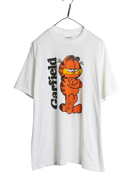 90s USA製 ガーフィールド プリント 半袖 Tシャツ メンズ レディース XL / オールド キャラクター イラスト シングルステッチ 大きいサイズ