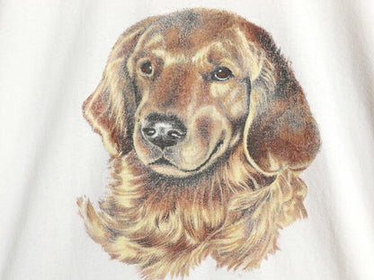 90s ドッグ アート イラスト プリント Tシャツ メンズ レディース М / オールド アニマル 犬 グラフィック キャラクター シングルステッチ
