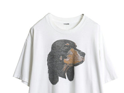 90s ドッグ アート イラスト プリント Tシャツ メンズ レディース XL / オールド アニマル 犬 キャラクター シングルステッチ 大きいサイズ