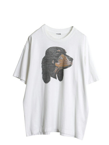 90s ドッグ アート イラスト プリント Tシャツ メンズ レディース XL / オールド アニマル 犬 キャラクター シングルステッチ 大きいサイズ