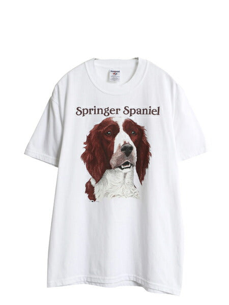 00s ドッグ アート イラスト プリント Tシャツ メンズ レディース М 古着 オールド アニマル 犬 グラフィック キャラクター カットソー 白