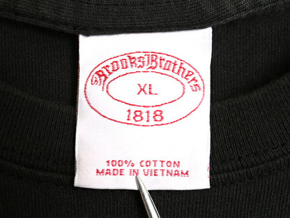 ブルックスブラザーズ 半袖 Tシャツ メンズ XL / 古着 カットソー ワンポイント コットン シンプル 無地 大きいサイズ ブラック ゆったり