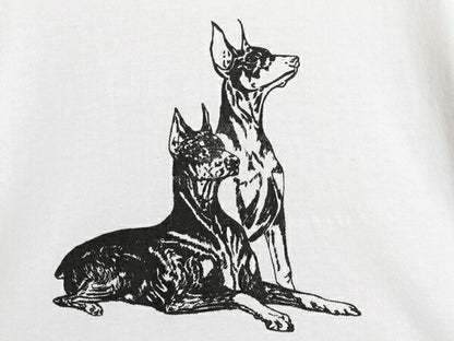 90s ドッグ アート イラスト プリント Tシャツ メンズ レディース XL アニマル 犬 シングルステッチ カットソー キャラクター 大きいサイズ