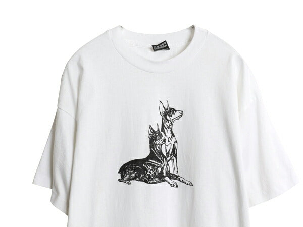 90s ドッグ アート イラスト プリント Tシャツ メンズ レディース XL アニマル 犬 シングルステッチ カットソー キャラクター 大きいサイズ