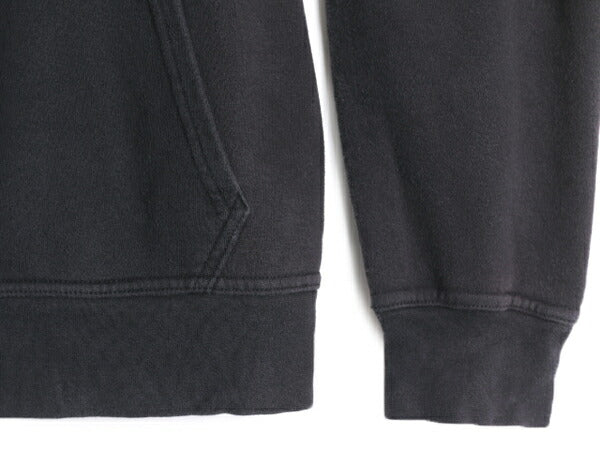ノースフェイス プリント スウェット フード パーカー メンズ L 古着 The North Face ロゴ プルオーバー 裏起毛 トレーナー アウトドア 黒