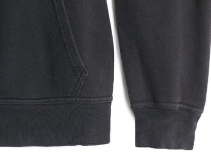 ノースフェイス プリント スウェット フード パーカー メンズ L 古着 The North Face ロゴ プルオーバー 裏起毛 トレーナー アウトドア 黒