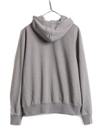 ノースフェイス プリント スウェット フード パーカー メンズ S 古着 The North Face トレーナー 裏起毛 プルオーバー ロゴ アウトドア 灰