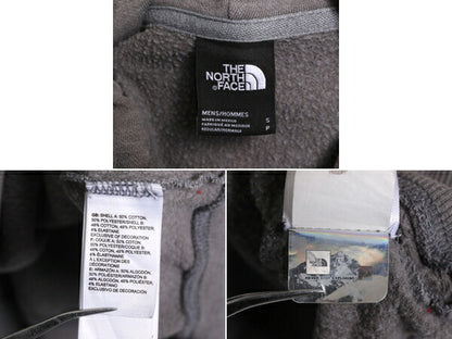 ノースフェイス プリント スウェット フード パーカー メンズ S 古着 The North Face トレーナー 裏起毛 プルオーバー ロゴ アウトドア 灰
