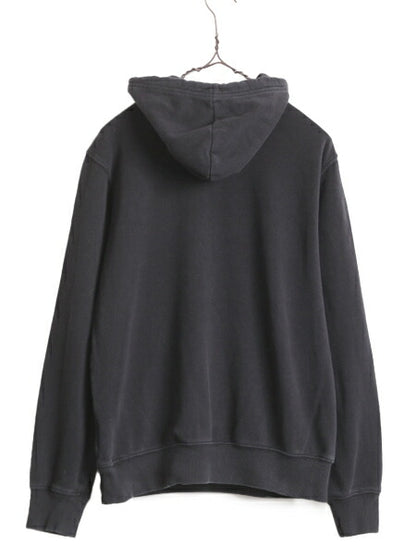ノースフェイス プリント スウェット フード パーカー メンズ S 古着 The North Face トレーナー 裏起毛 プルオーバー ロゴ アウトドア 黒