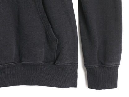 ノースフェイス プリント スウェット フード パーカー メンズ S 古着 The North Face トレーナー 裏起毛 プルオーバー ロゴ アウトドア 黒