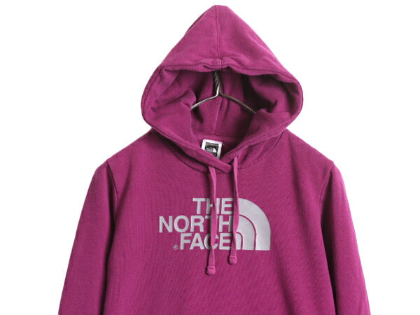ノースフェイス プリント スウェット フード パーカー レディース S / 古着 The North Face アウトドア トレーナー プルオーバー 裏起毛 紫