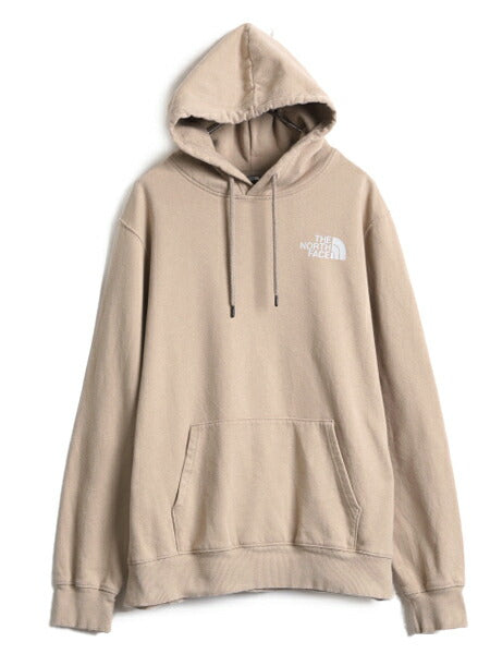 US企画 ノースフェイス 両面 プリント スウェット フード パーカー メンズ L 古着 The North Face 裏起毛 トレーナー スエット アウトドア