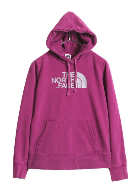ノースフェイス プリント スウェット フード パーカー レディース S / 古着 The North Face アウトドア トレーナー プルオーバー 裏起毛 紫