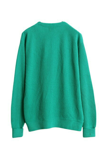 70s 80s ラコステ アクリル ニット カーディガン メンズ レディース L 程 ヴィンテージ IZOD LACOSTE 羽織り 前開き 糸巻タグ セーター 緑