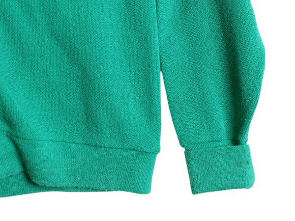70s 80s ラコステ アクリル ニット カーディガン メンズ レディース L 程 ヴィンテージ IZOD LACOSTE 羽織り 前開き 糸巻タグ セーター 緑