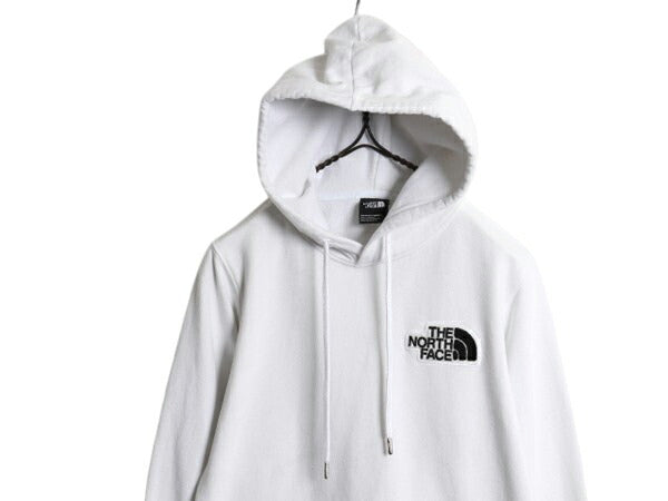 US企画 ノースフェイス スウェット フード パーカー レディース S / 古着 The North Face プルオーバー トレーナー 裏起毛 サガラ ワッペン