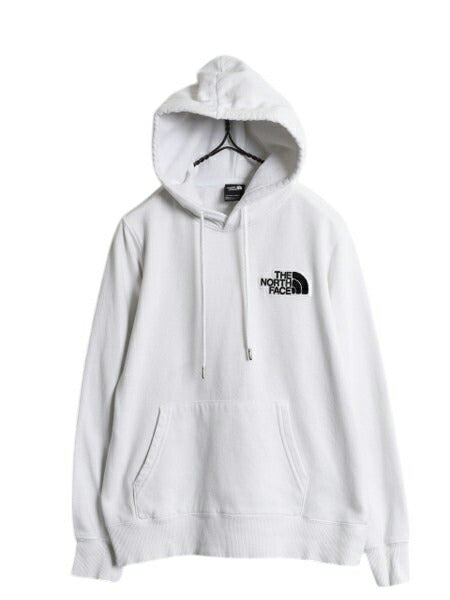 US企画 ノースフェイス スウェット フード パーカー レディース S / 古着 The North Face プルオーバー トレーナー 裏起毛 サガラ ワッペン