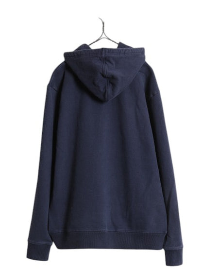 パタゴニア プリント スウェット フード パーカー メンズ L / 19年製 Patagonia トレーナー プルオーバー ストレッチ アウトドア 裏起毛 紺