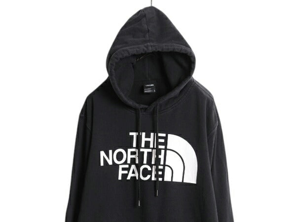 ノースフェイス プリント スウェット フード パーカー メンズ М / The North Face 裏起毛 プルオーバー トレーナー アウトドア ブラック