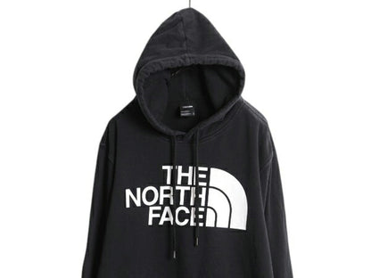 ノースフェイス プリント スウェット フード パーカー メンズ М / The North Face 裏起毛 プルオーバー トレーナー アウトドア ブラック