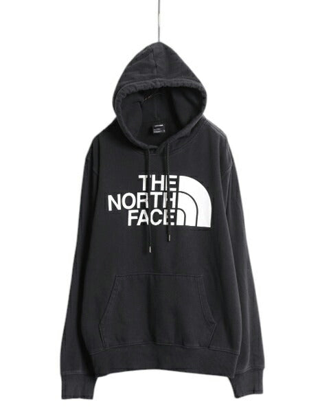 ノースフェイス プリント スウェット フード パーカー メンズ М / The North Face 裏起毛 プルオーバー トレーナー アウトドア ブラック