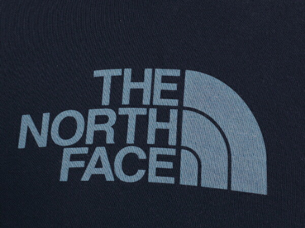 ノースフェイス プリント スウェット フード パーカー レディース XS 古着 The North Face プルオーバー トレーナー 裏起毛 薄手 ネイビー