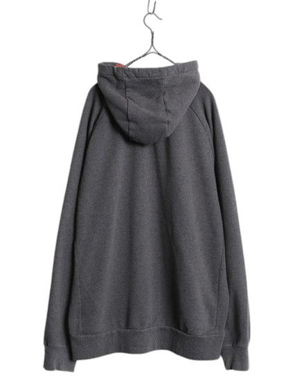 ノースフェイス ロゴ 刺繍 スウェット フード パーカー メンズ XXL / The North Face プルオーバー トレーナー 裏起毛 ワンポイント グレー