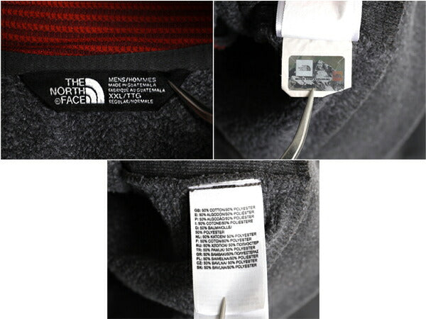 ノースフェイス ロゴ 刺繍 スウェット フード パーカー メンズ XXL / The North Face プルオーバー トレーナー 裏起毛 ワンポイント グレー