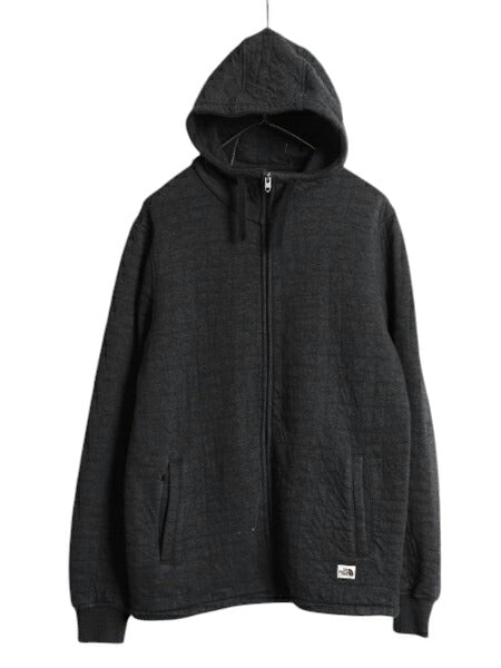 ノースフェイス 中綿 スウェット フード パーカー メンズ М / The North Face アウトドア フルジップ トレーナー ハイネック ワンポイント