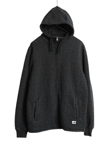 ノースフェイス 中綿 スウェット フード パーカー メンズ М / The North Face アウトドア フルジップ トレーナー ハイネック ワンポイント