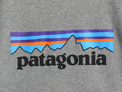 パタゴニア プリント スウェット フード パーカー メンズ S / 18年製 Patagonia トレーナー プルオーバー ストレッチ アウトドア 裏起毛 灰